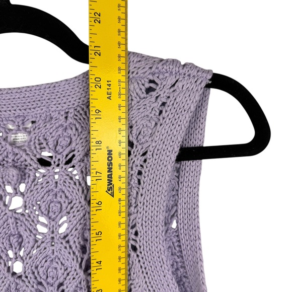 Cotton Emporium Lavender Knit Vest XS Nordstrom Rack Tie Front Cottagecore‎ - Picture 9 of 9